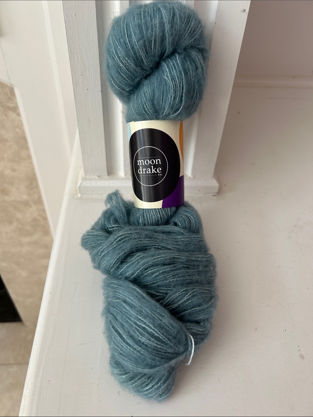 Moon Drake fingering Cashmere and Superwash Merino Yarn Skein in Blue Sage